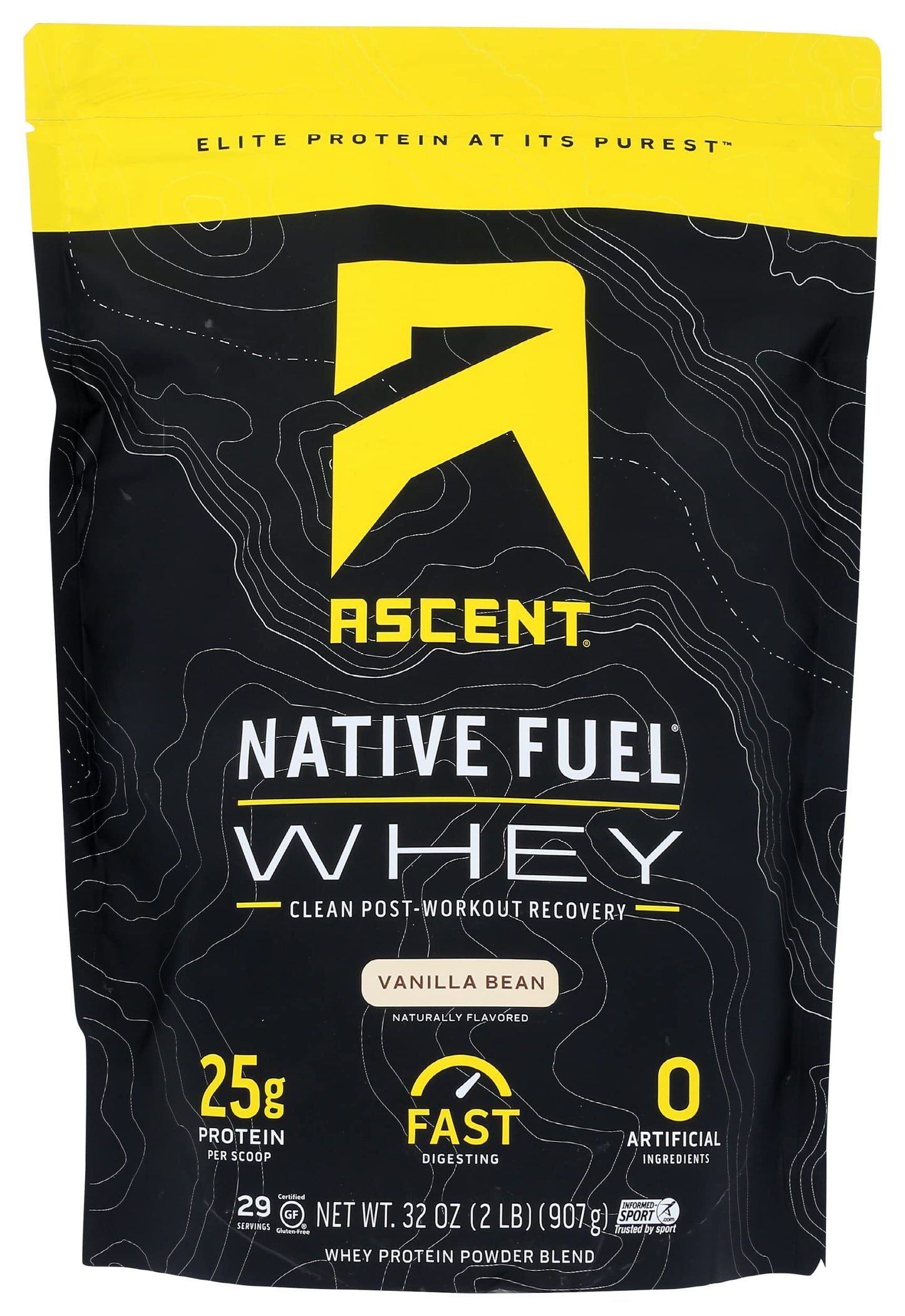 Ascent Native Fuel Vanilla Bean Whey Protein Powder, 32 Servings