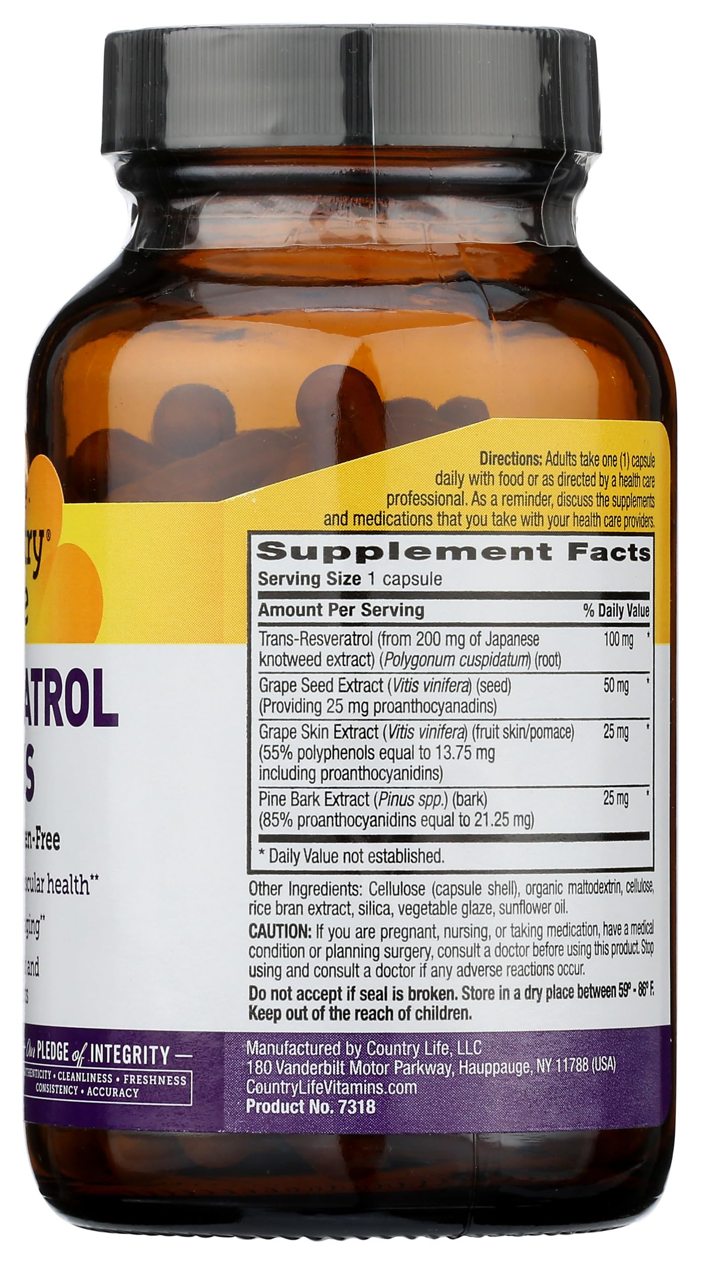 Country Life Resveratrol Plus Tablets, 120