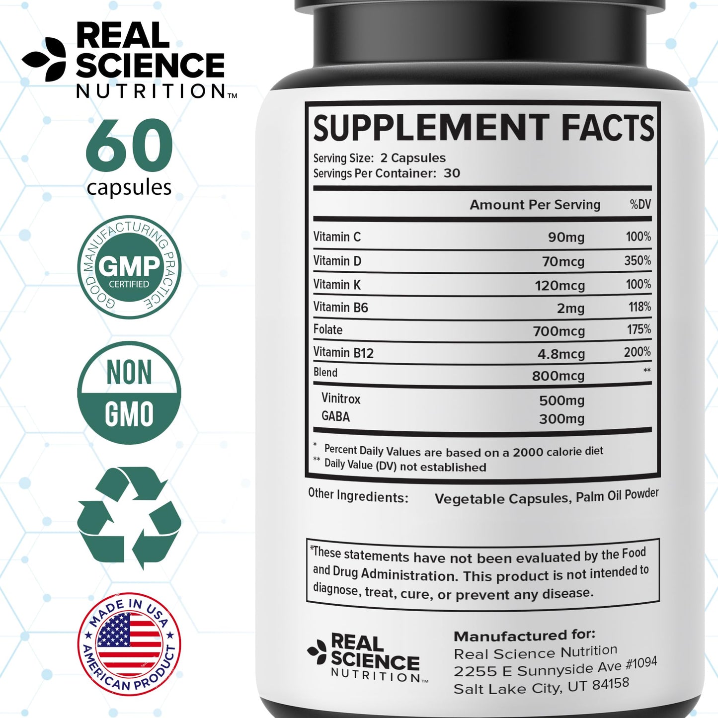 Real Science Nutrition Thyroid Support Capsules, 60 Count