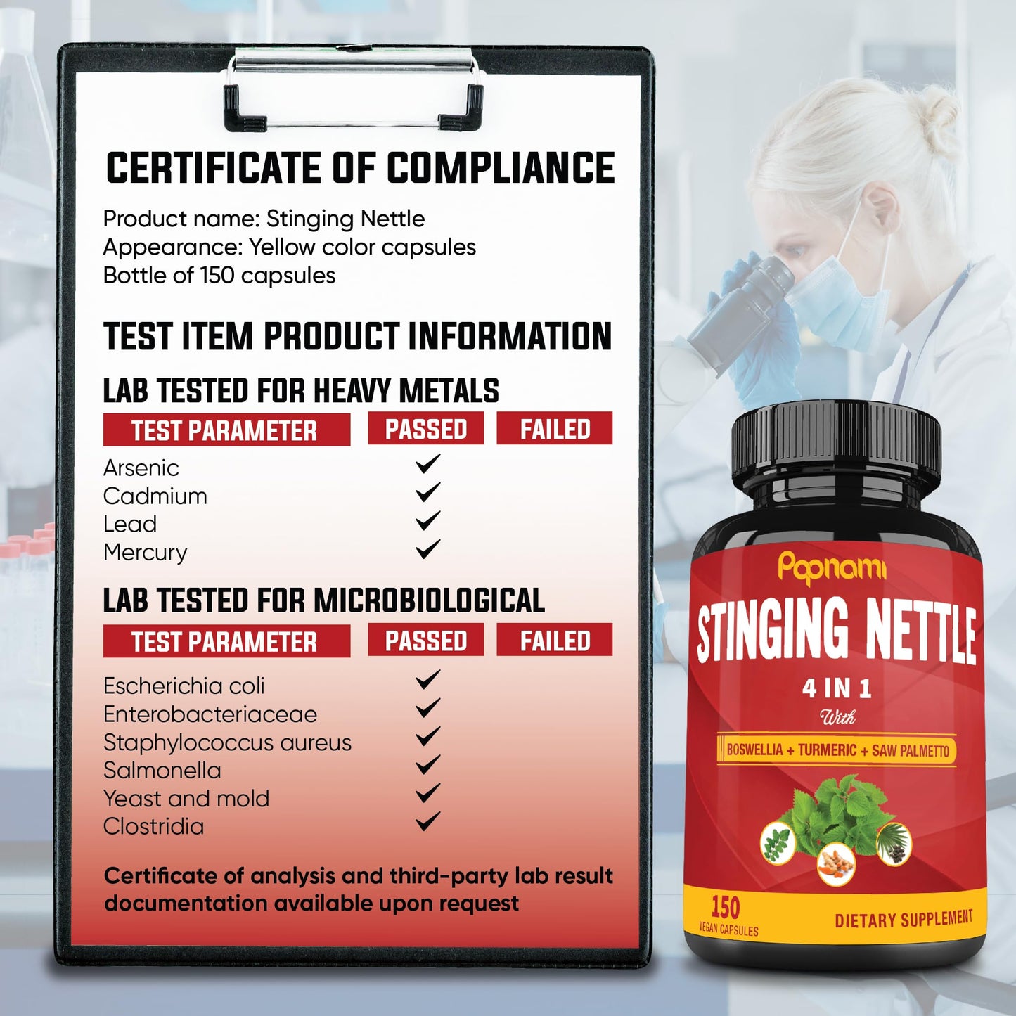 Papnami Stinging Nettle Extract Capsule 150 Count