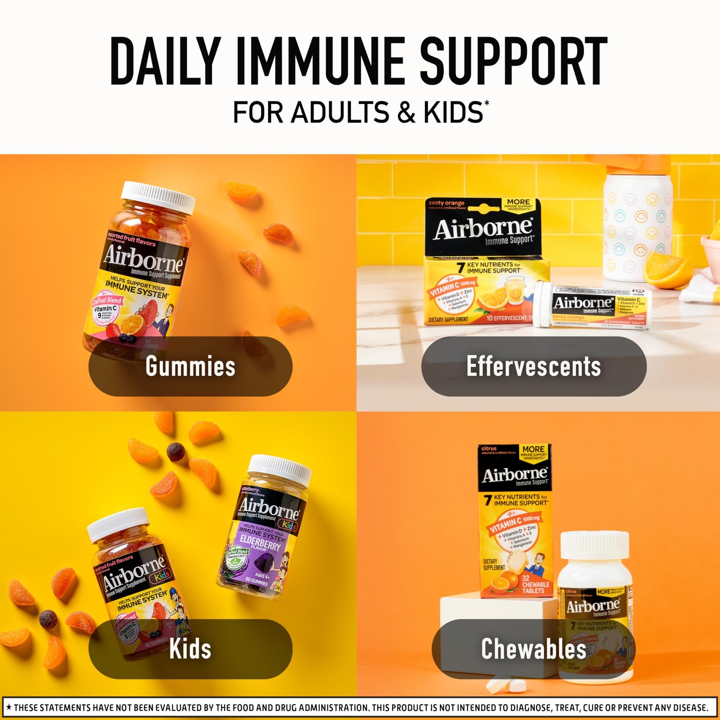 Airborne Citrus Chewable Tablets 200 Count