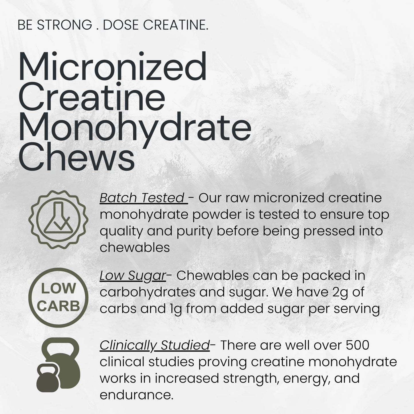 Ketostat Creatine Chews 5G Micronized Monohydrate Tablets 150 Count