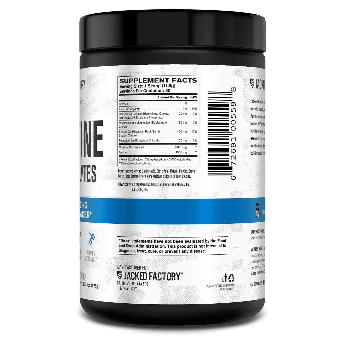 Jacked Factory Creatine + Electrolytes Powder 50 Servings
