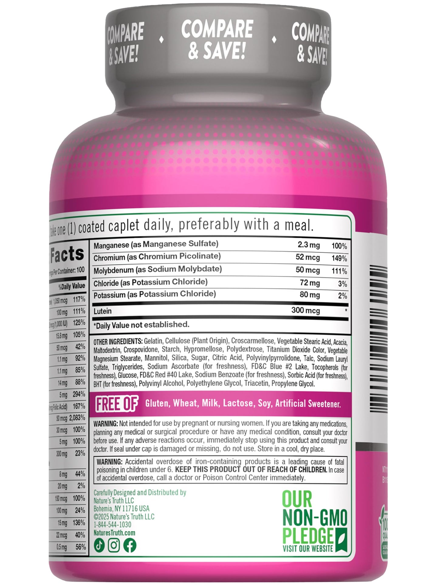 Nature's Truth Women's 50+ Multivitamin Caplets, 100 Count