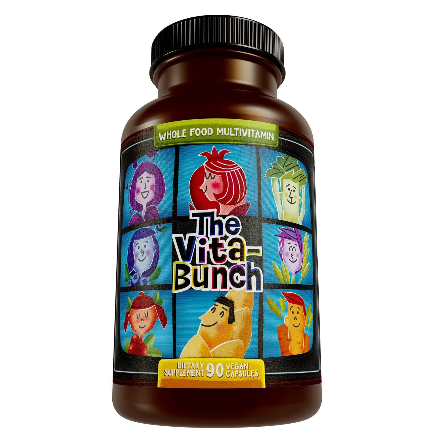 Hippie Farms Whole Food Multivitamin Fruit & Super Greens All-in-one Vitamin Complex, 90 Vegan Capsules