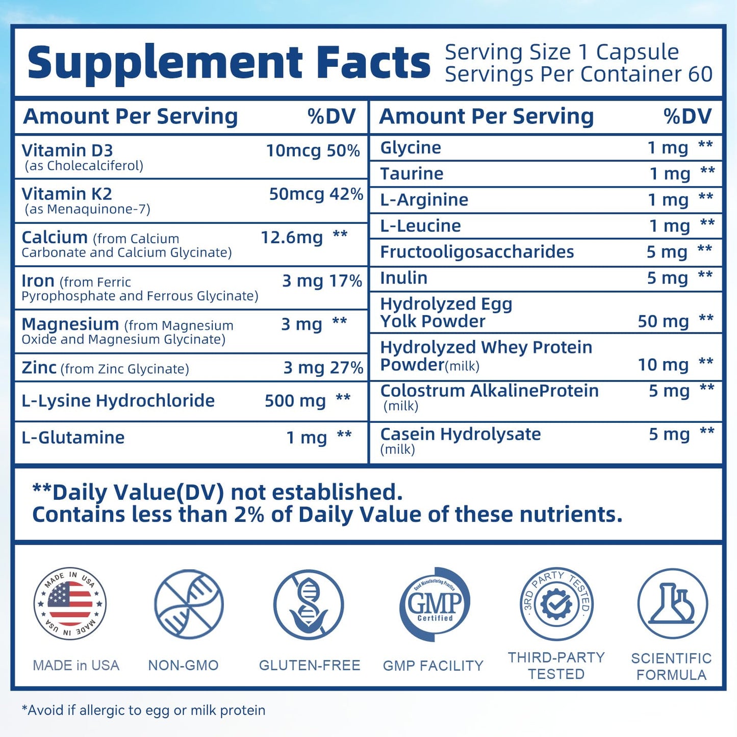 Mkule Height Growth Supplement for Ages 6–24 120 Capsules