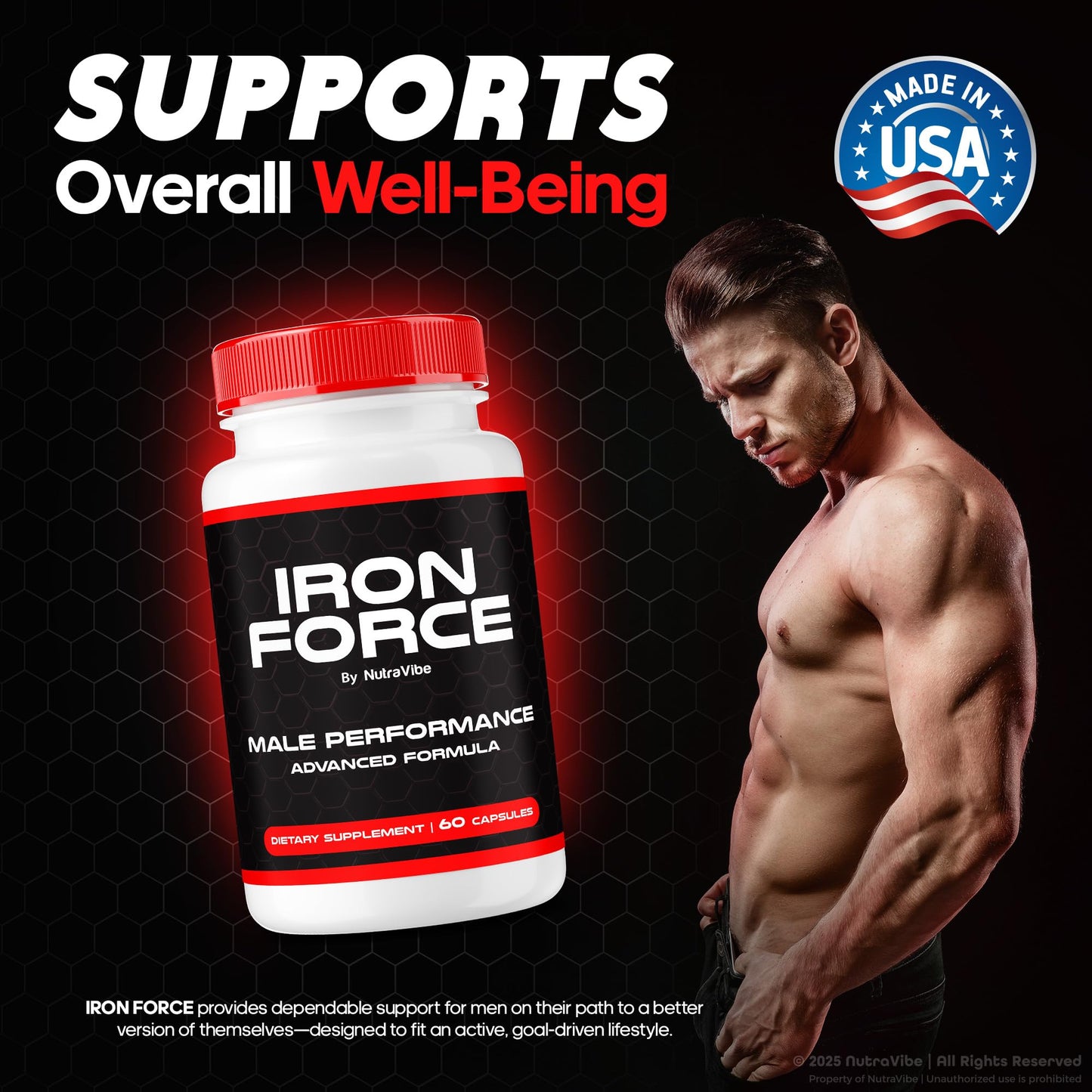 NutraVibe Iron Force Pills for Men 120 Capsules