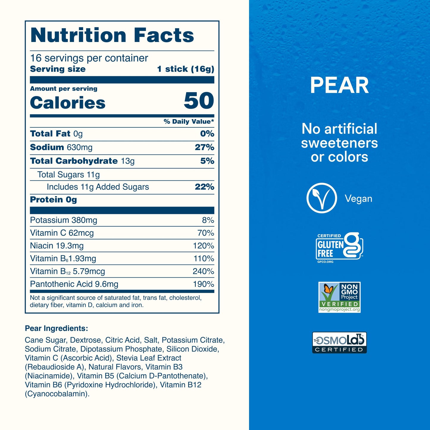 Liquid I.V. Hydration Electrolytes Powder, Pear, 16 Count