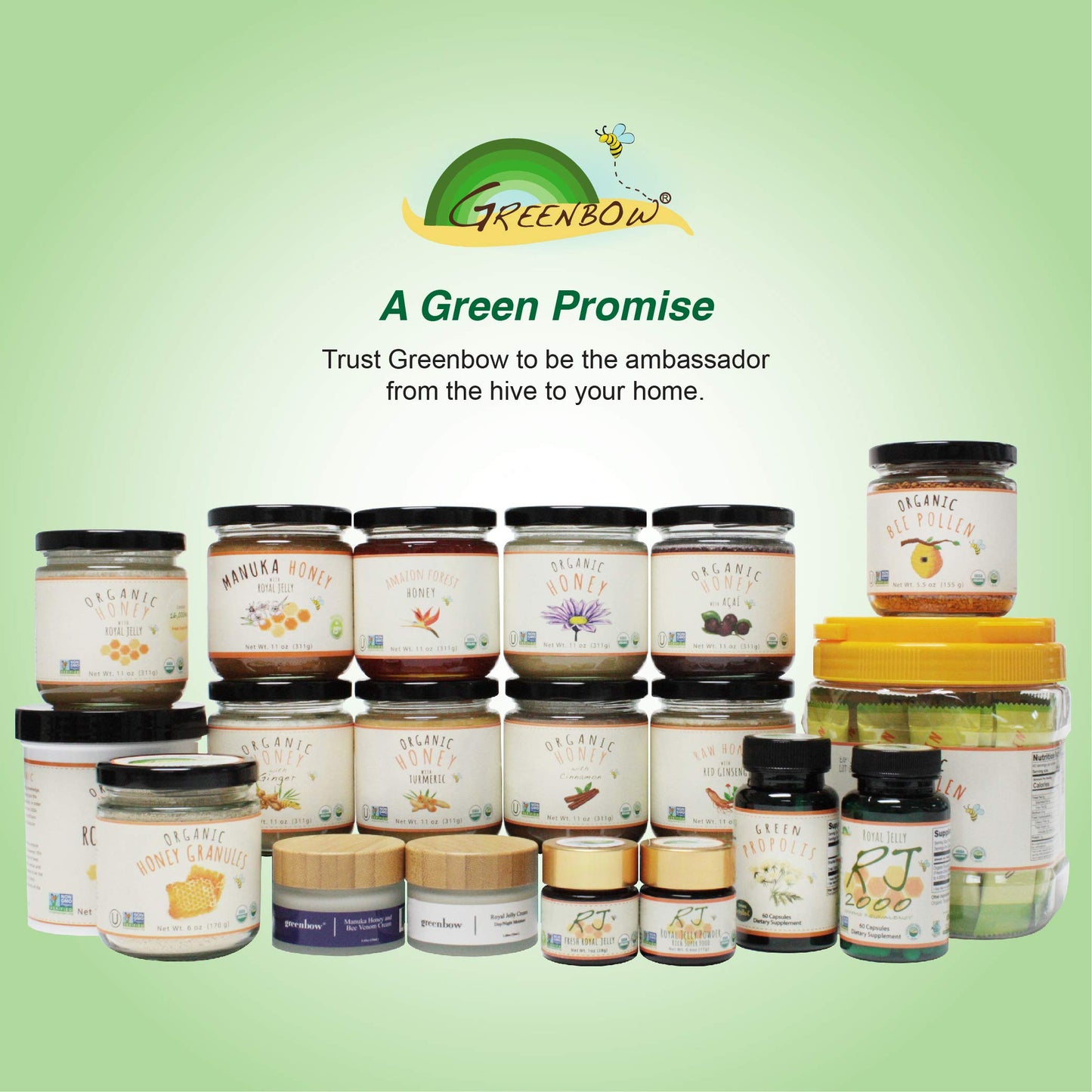 Greenbow Organic Royal Jelly Powder 3X Concentrated 1.5 Ounce