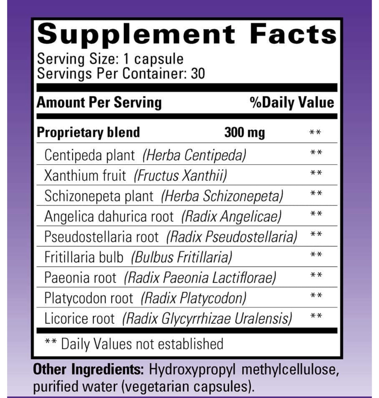Tango AllerPhase Natural Herbal Sinus and Lung Relief Supplement Capsule, 30 Capsules