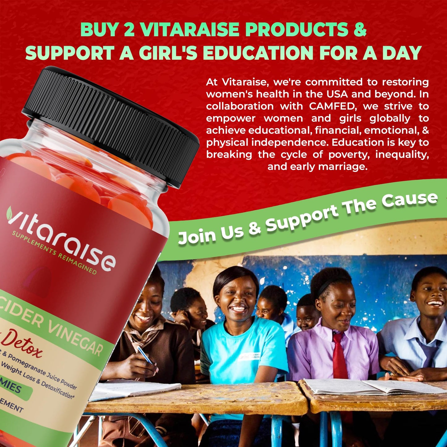 Vitaraise Apple Cider Vinegar Gummies with Mother, 1000mg, 60 Chews