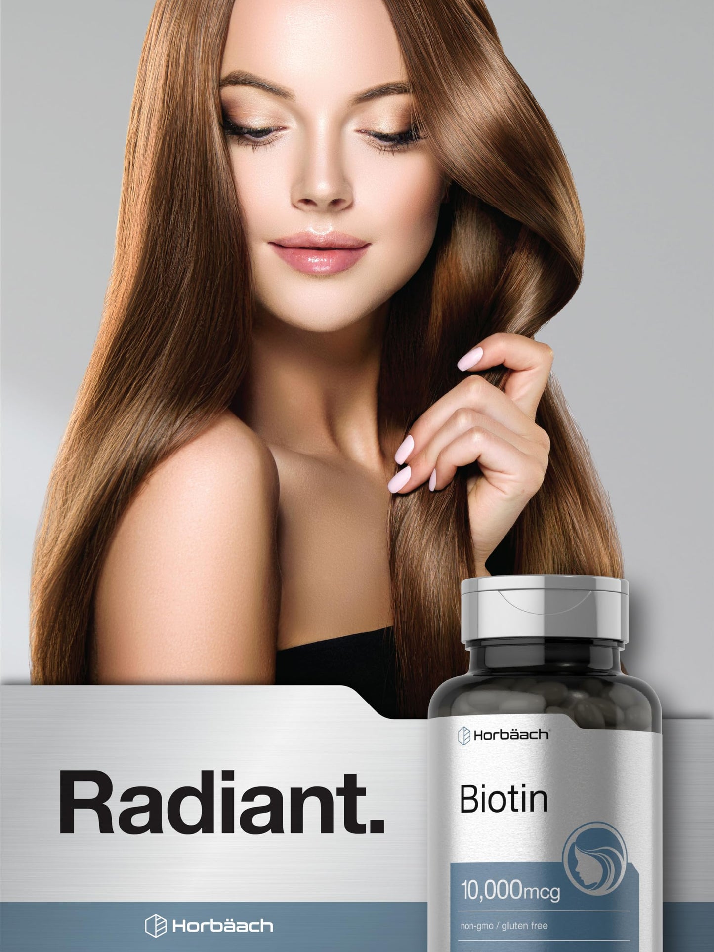 Horbäach Biotin 10000 mcg Softgels, 200 Count