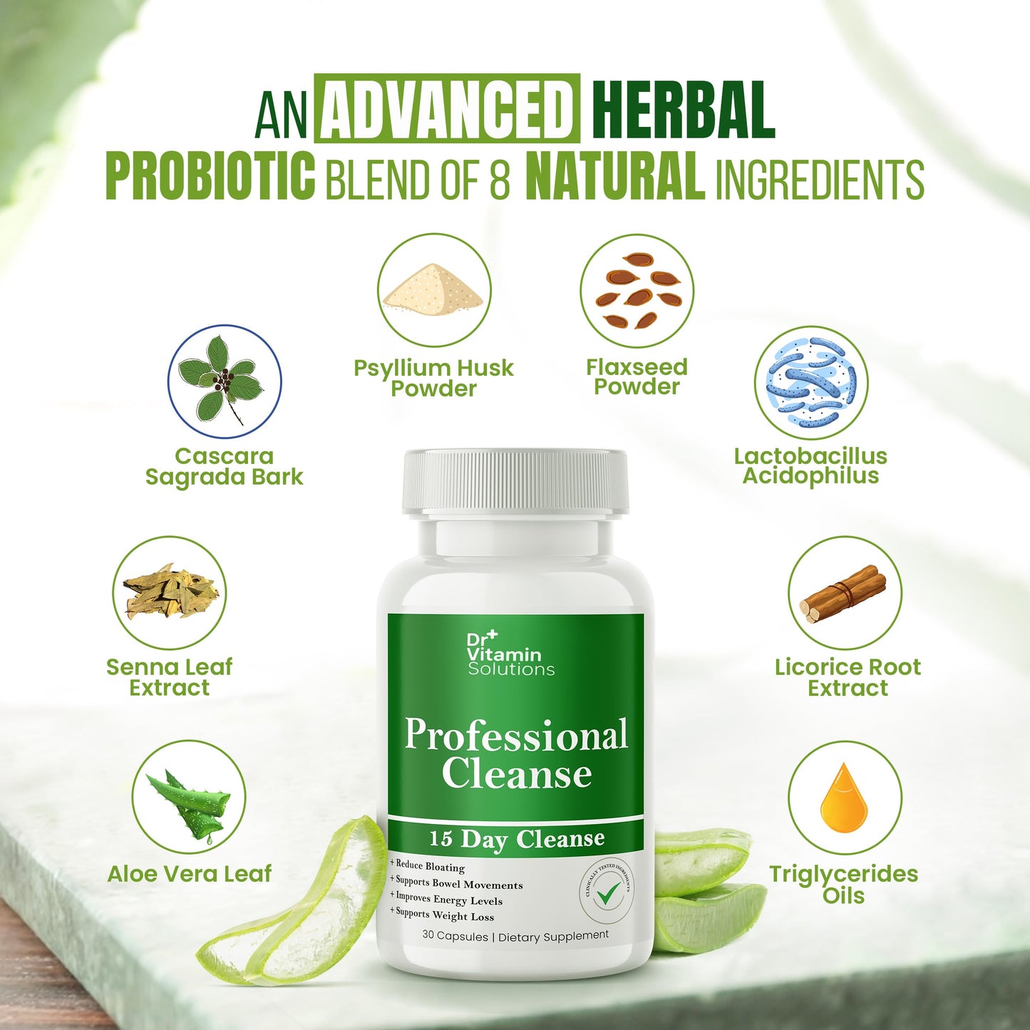 DR VITAMIN SOLUTIONS Professional Detox Cleanse and Thermogenic Fat Burner Capsules, 180 Capsules
