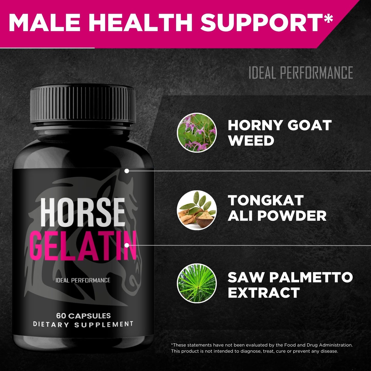 IDEAL PERFORMANCE Horse Gelatin Capsules, 60 Count