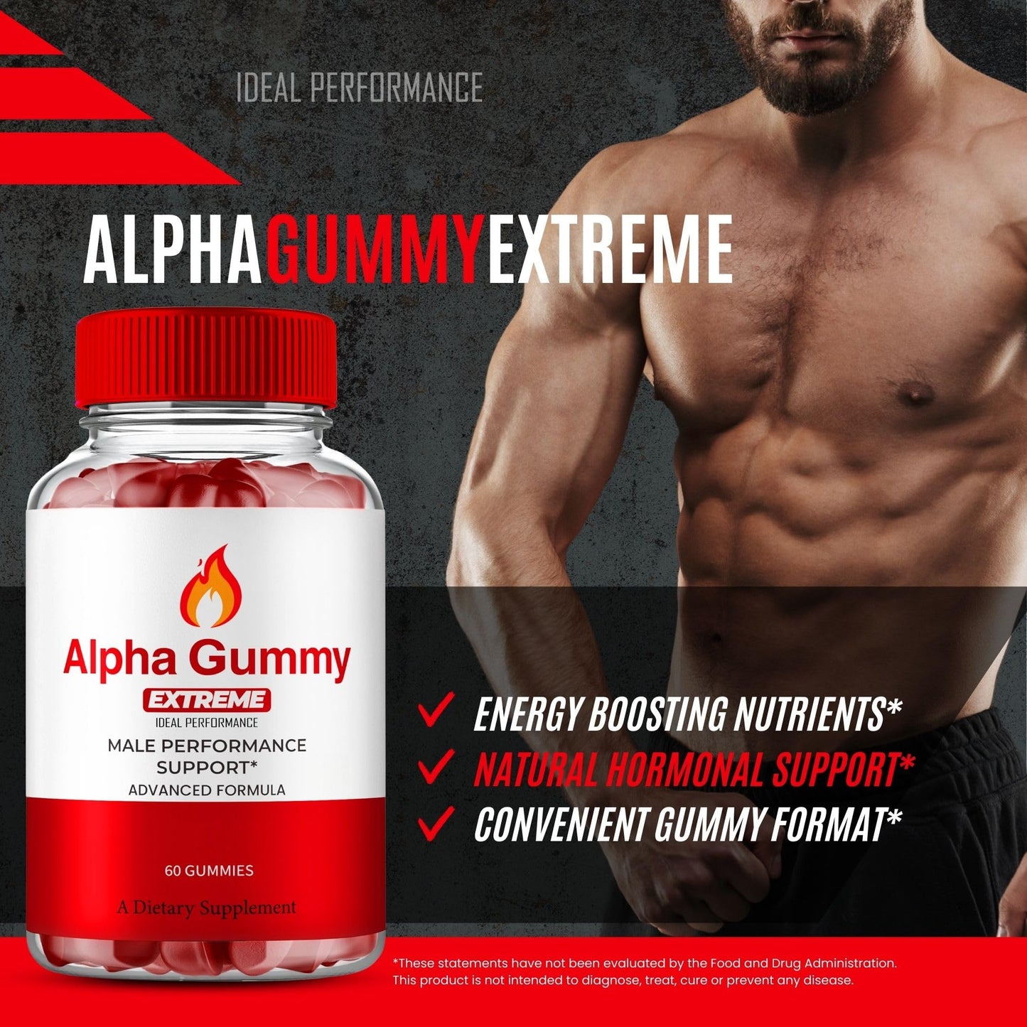 IDEAL PERFORMANCE AlphaGummies Extreme for Men 160 Gummies