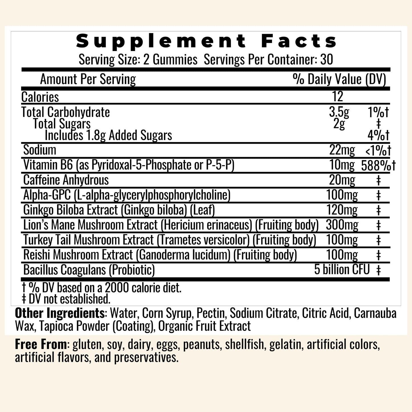 SHIZAM Mushroom Coffee Gummies, 60 Count