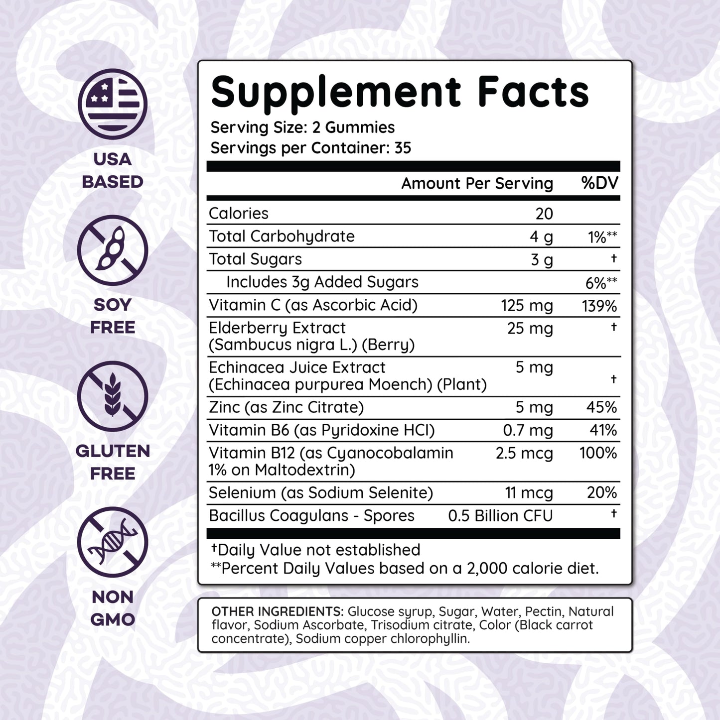 PAYÉ Elderberry Gummies 70 Count