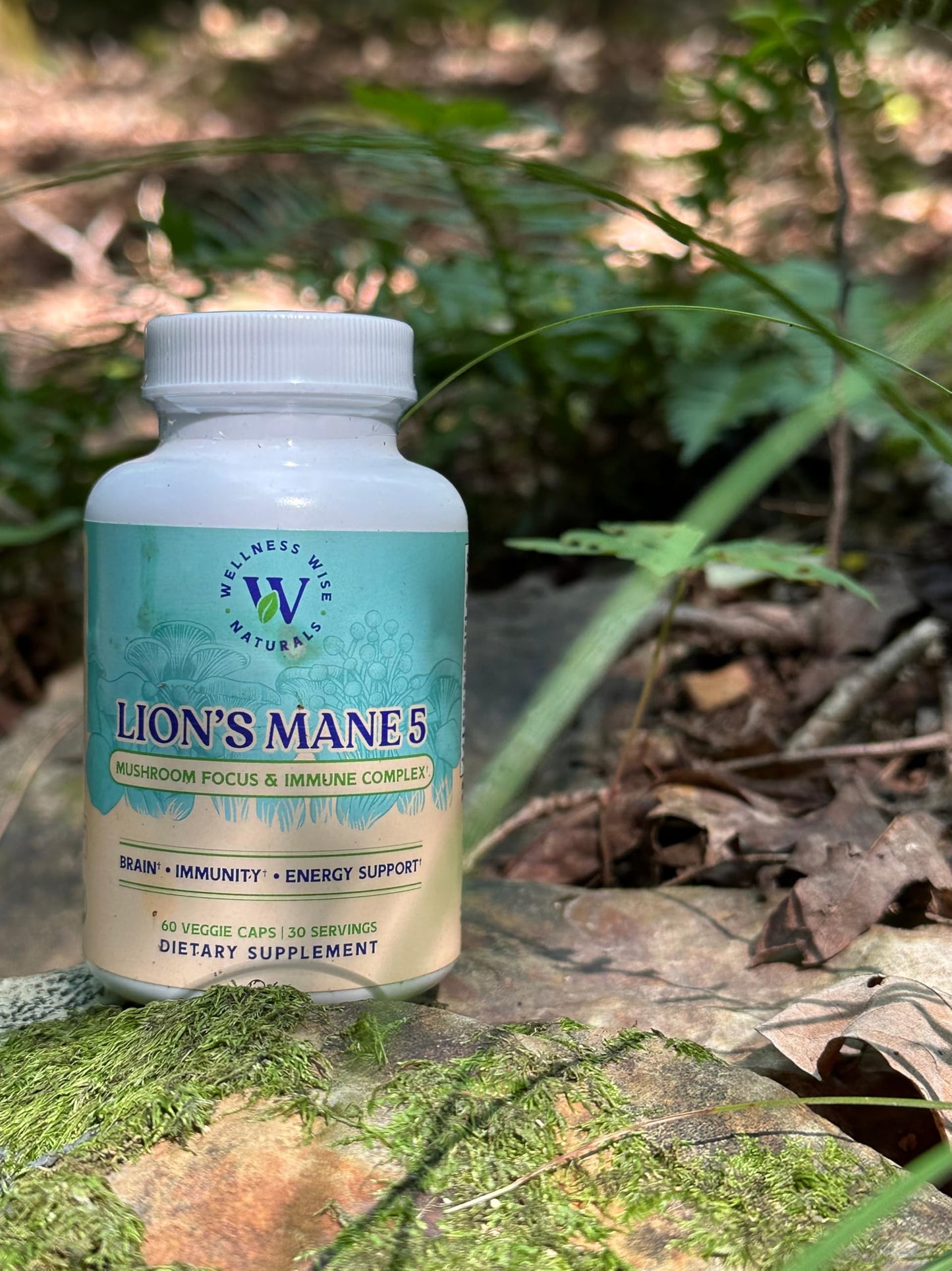 Wellness Wise Naturals Lion's Mane 5-Mushroom Complex Capsules, 60 Count