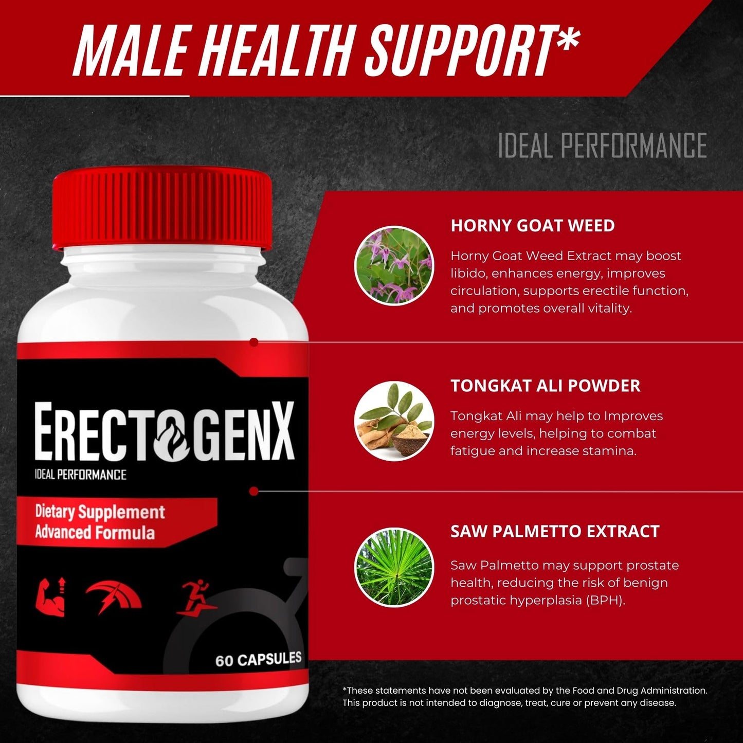 IDEAL PERFORMANCE ErectogenX, 120 Capsules