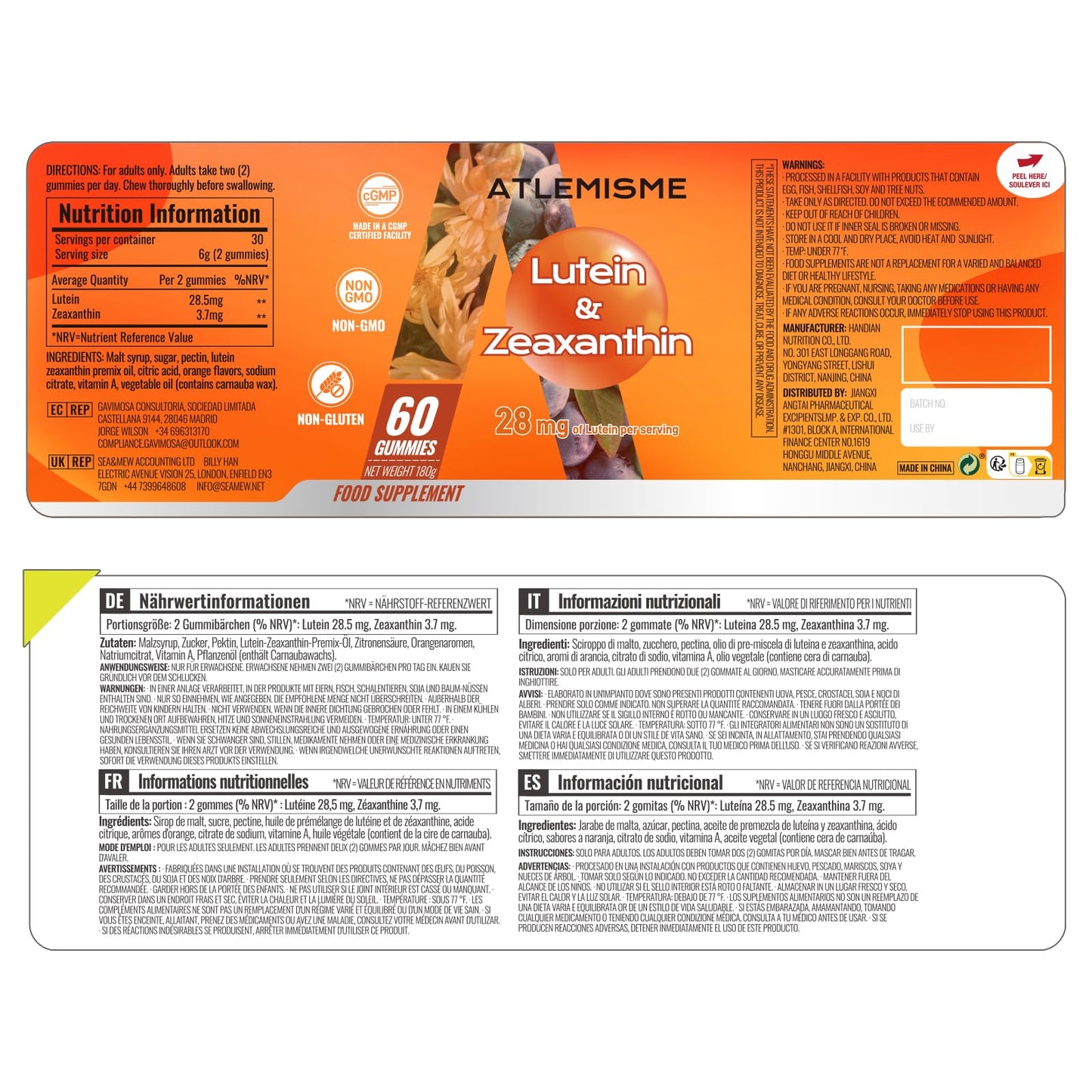 ATLEMISME Lutein Gummies 120 Count