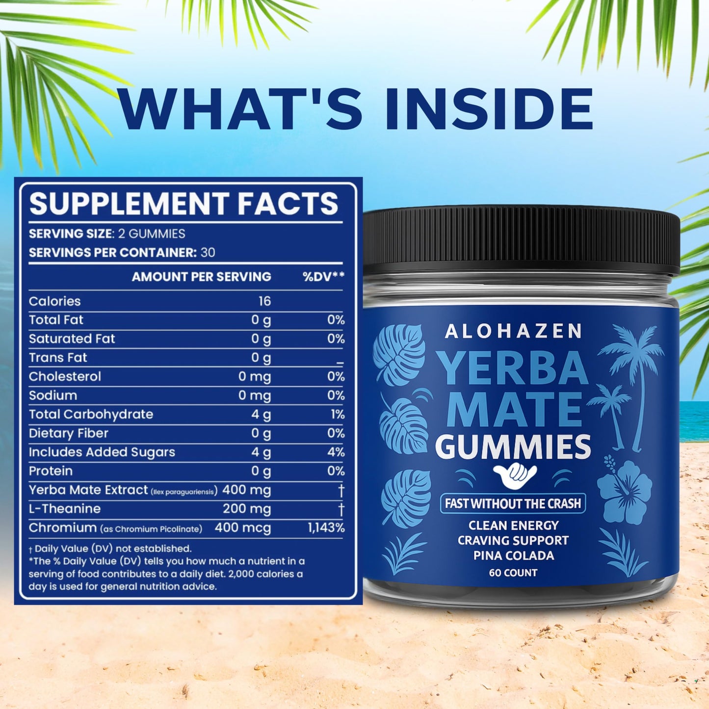 AlohaZen Yerba Mate Gummy 60 Count