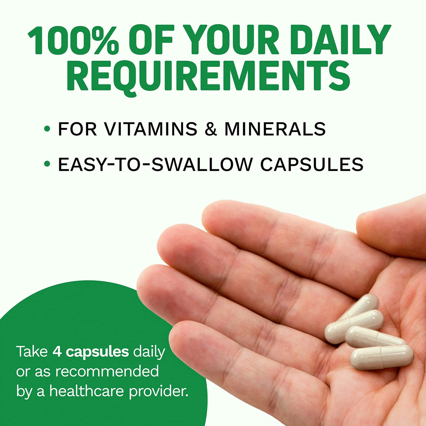 Herbtonics Whole Food Multivitamin for Men & Women – Vegan Multivitamin with Real Fruits & Veggies, Probiotics, CoQ10, Turmeric & More Capsules, 120 Count