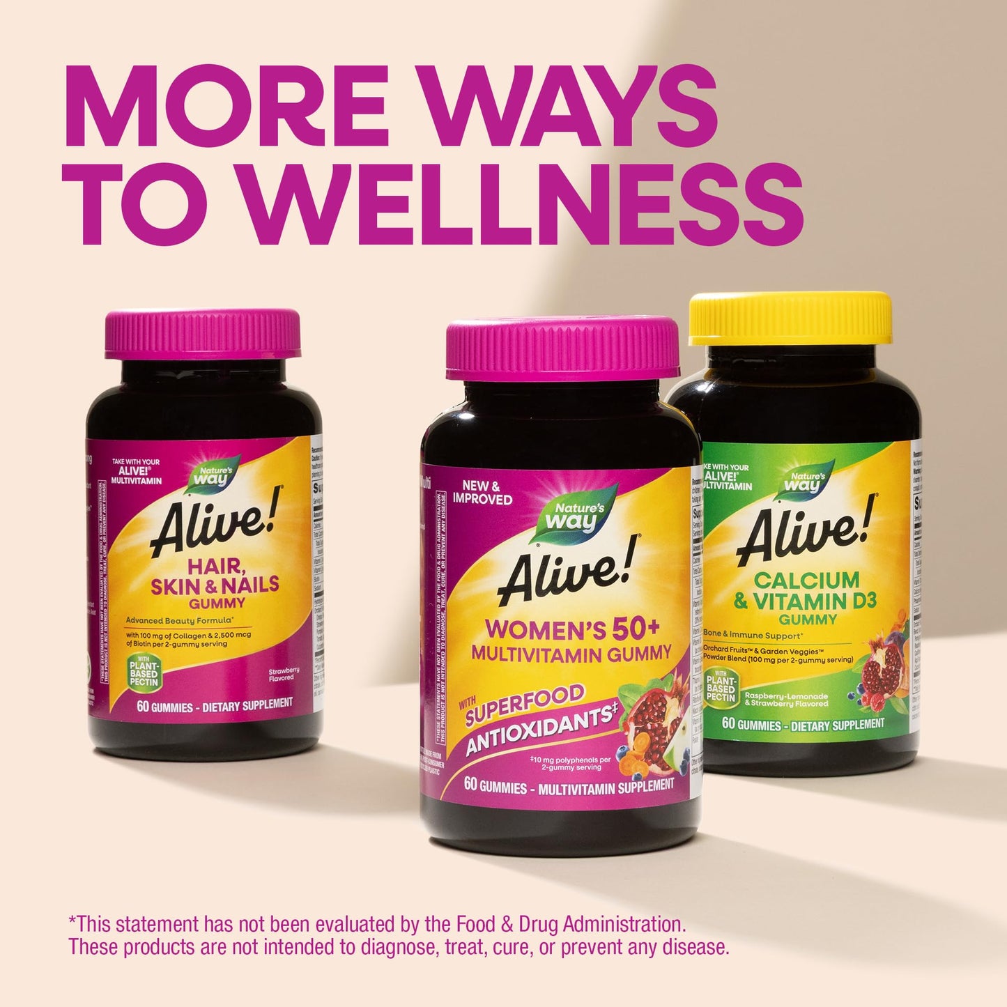 Nature's Way Alive! Women's 50 Plus Multivitamin Gummy, 150 Count
