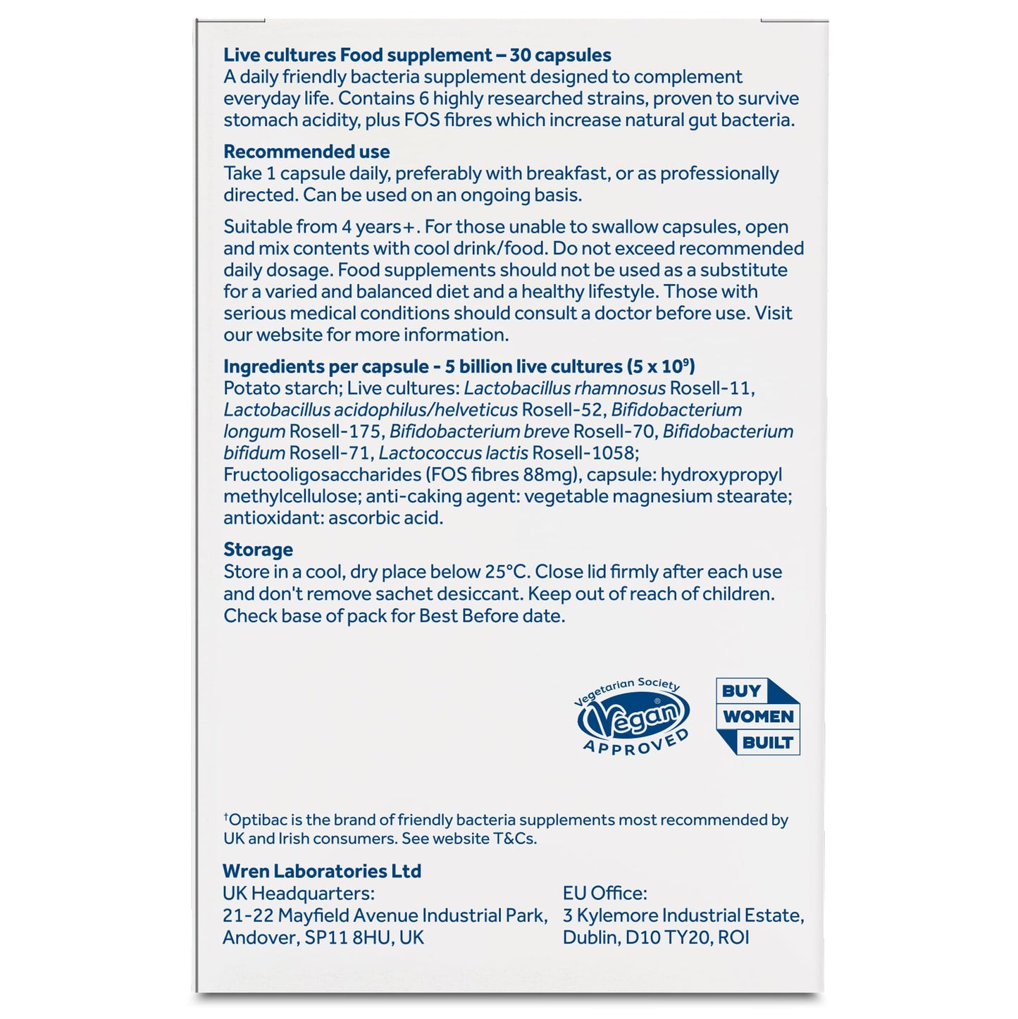 Optibac Probiotics for Digestive Health Capsules 30