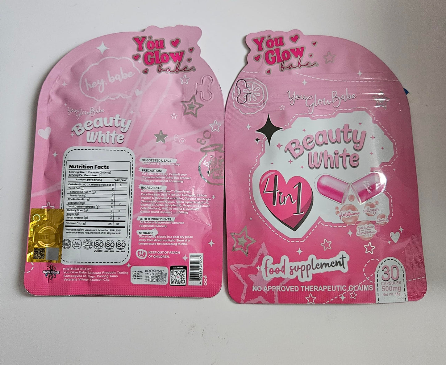 Generic You Glow Babe Beauty White Dietary Supplement 30 Capsules