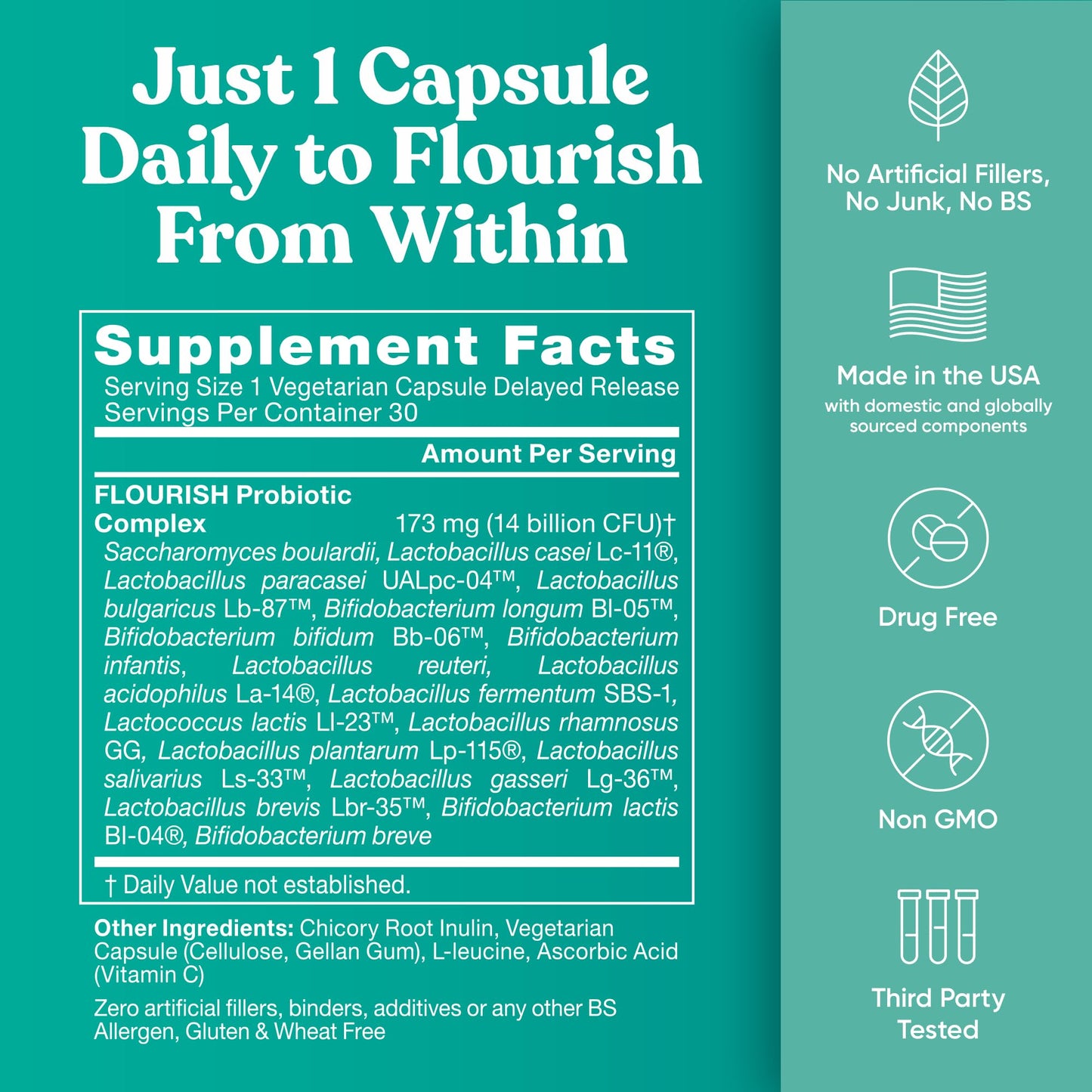 Eu Natural Flourish Probiotics + Prebiotics for Women Capsules 30 Count