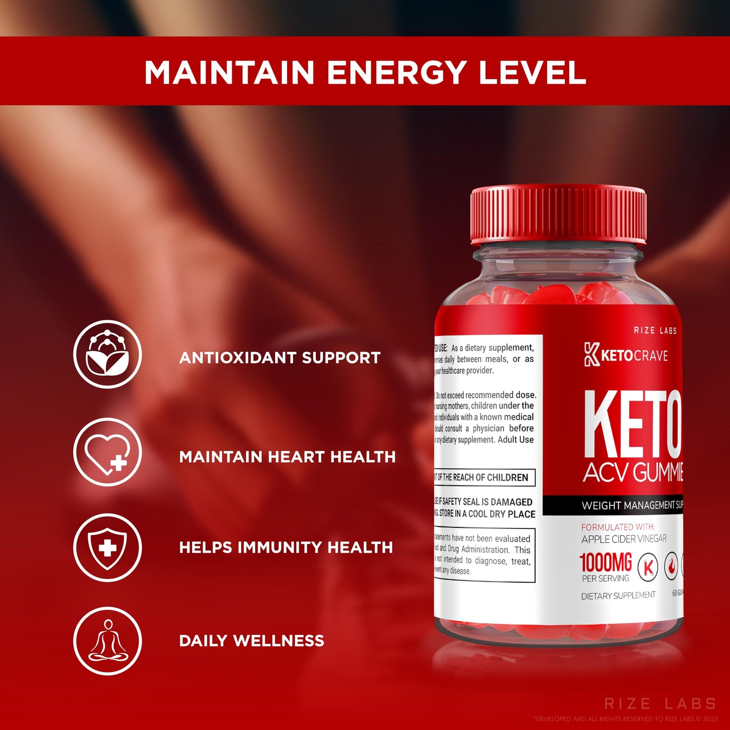 Rize Labs KetoCrave Keto ACV Gummies, 120 Gummies