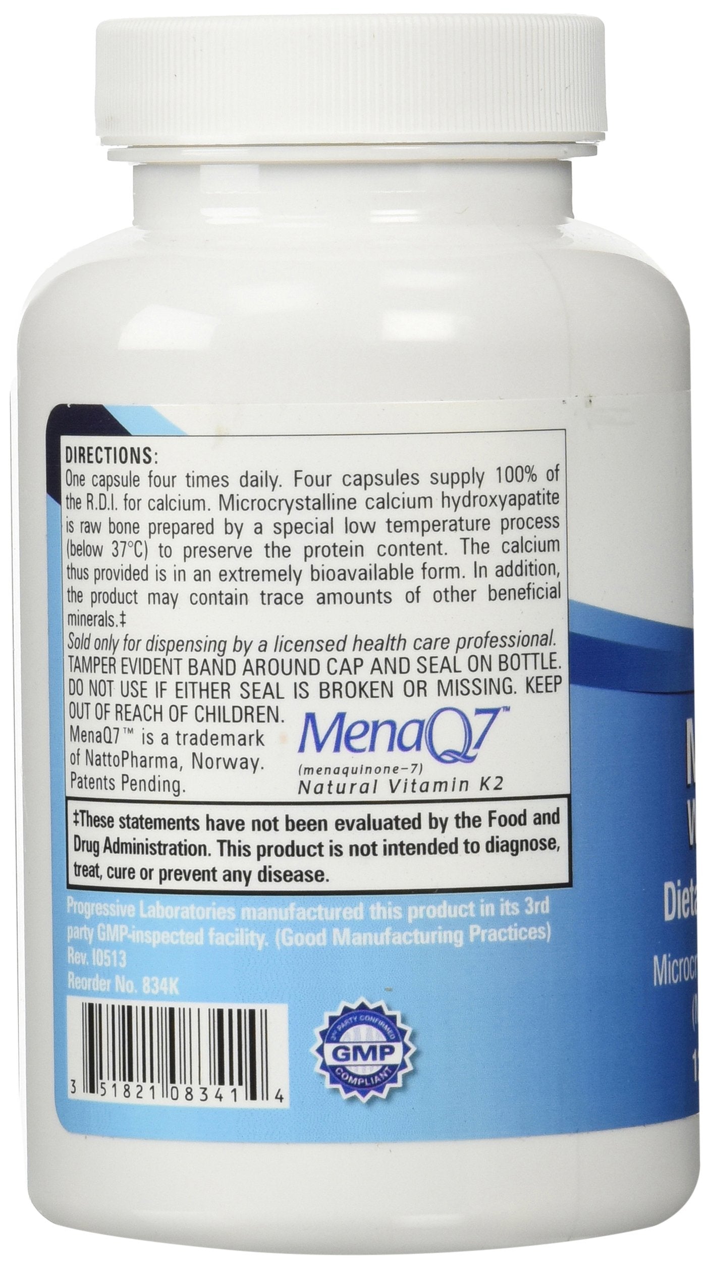 Progressive Laboratories MCHC with K1 and K2 Supplement Capsules, 120 Count