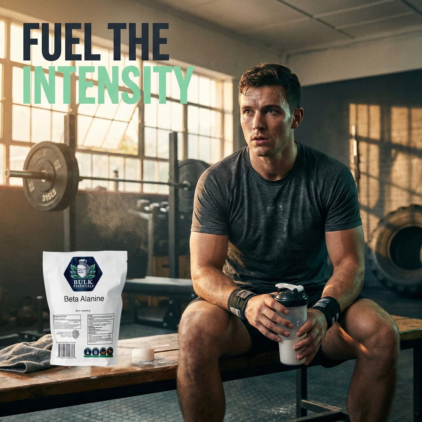 Bulk Essentials Beta Alanine Powder, Unflavored, 250g, 3g Per Serving