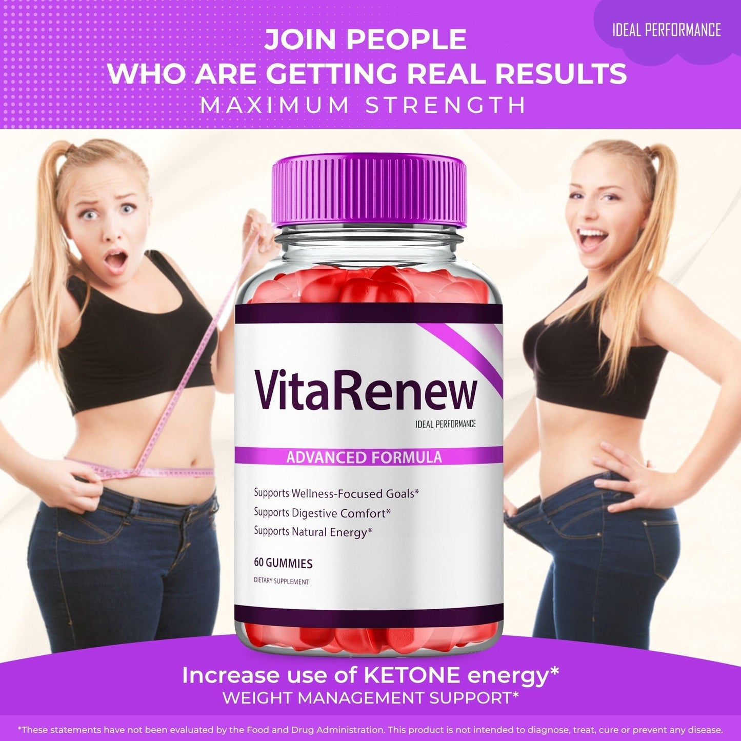 IDEAL PERFORMANCE VitaRenew Gummy for Skin Health, 60 Count
