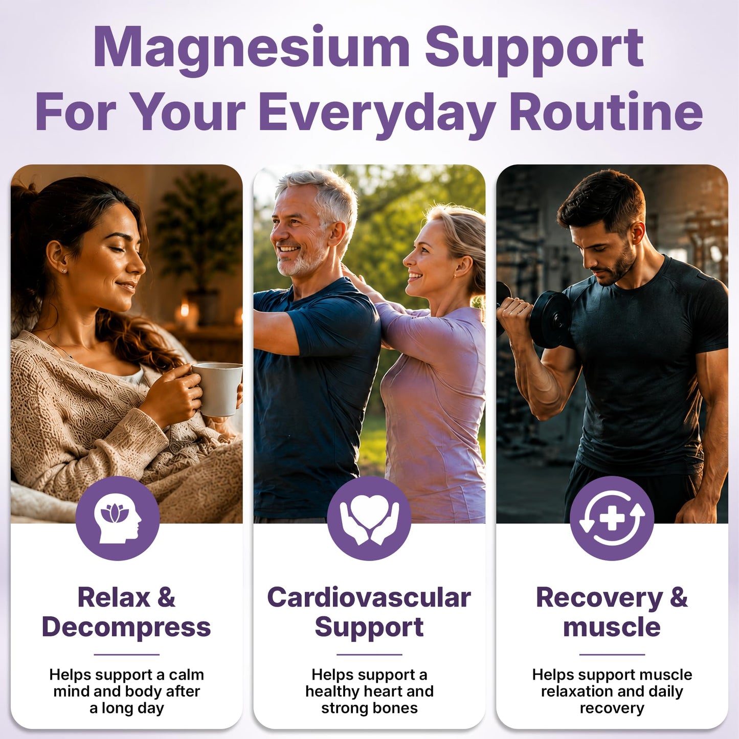 Clear Probiotics Magnesium Glycinate 160mg Chelated Supplement with D3 K2 E for Sleep Capsule 90 Count