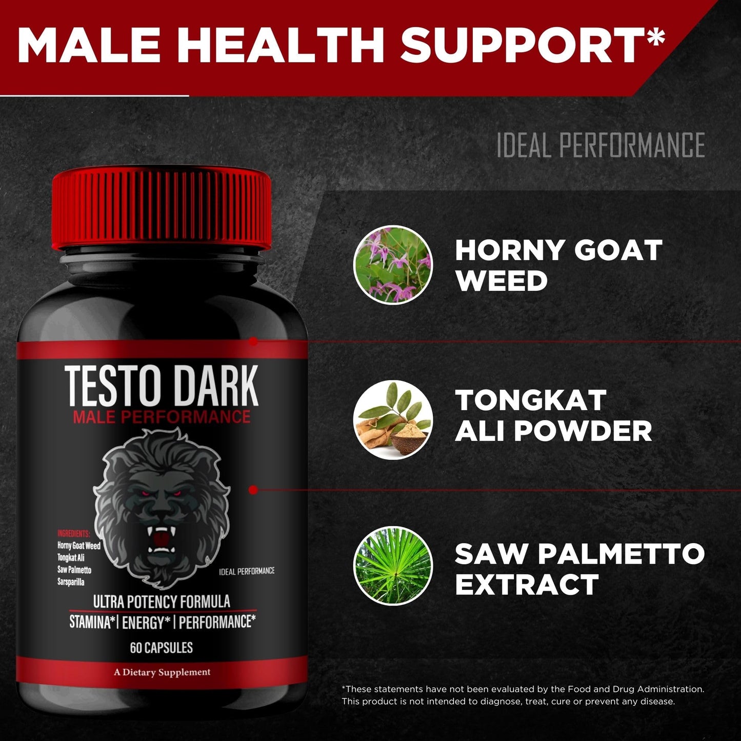 IDEAL PERFORMANCE Testo Dark Capsules 120 Capsules