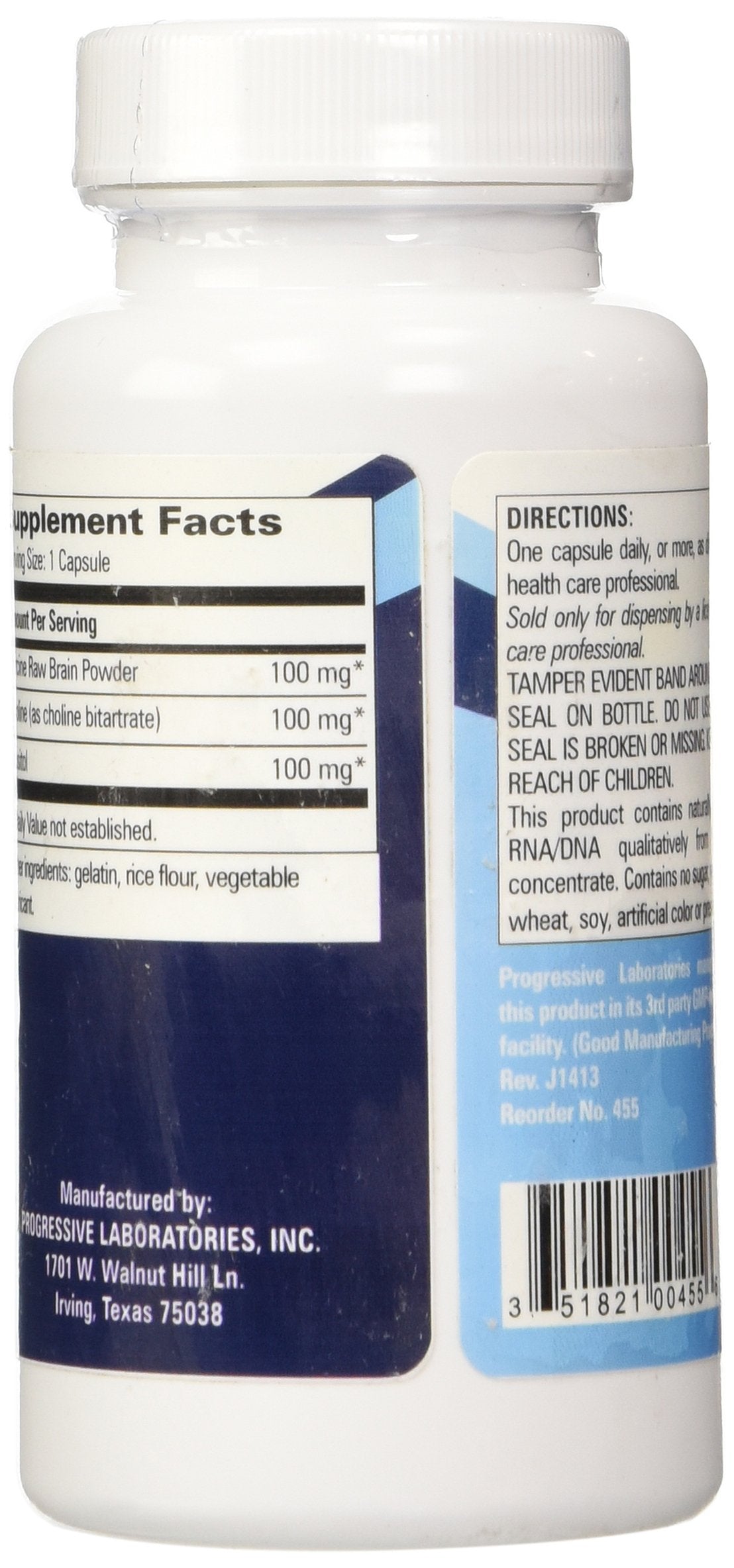 Progressive Laboratories Brain Concentrate Supplement Capsules, 90 Count