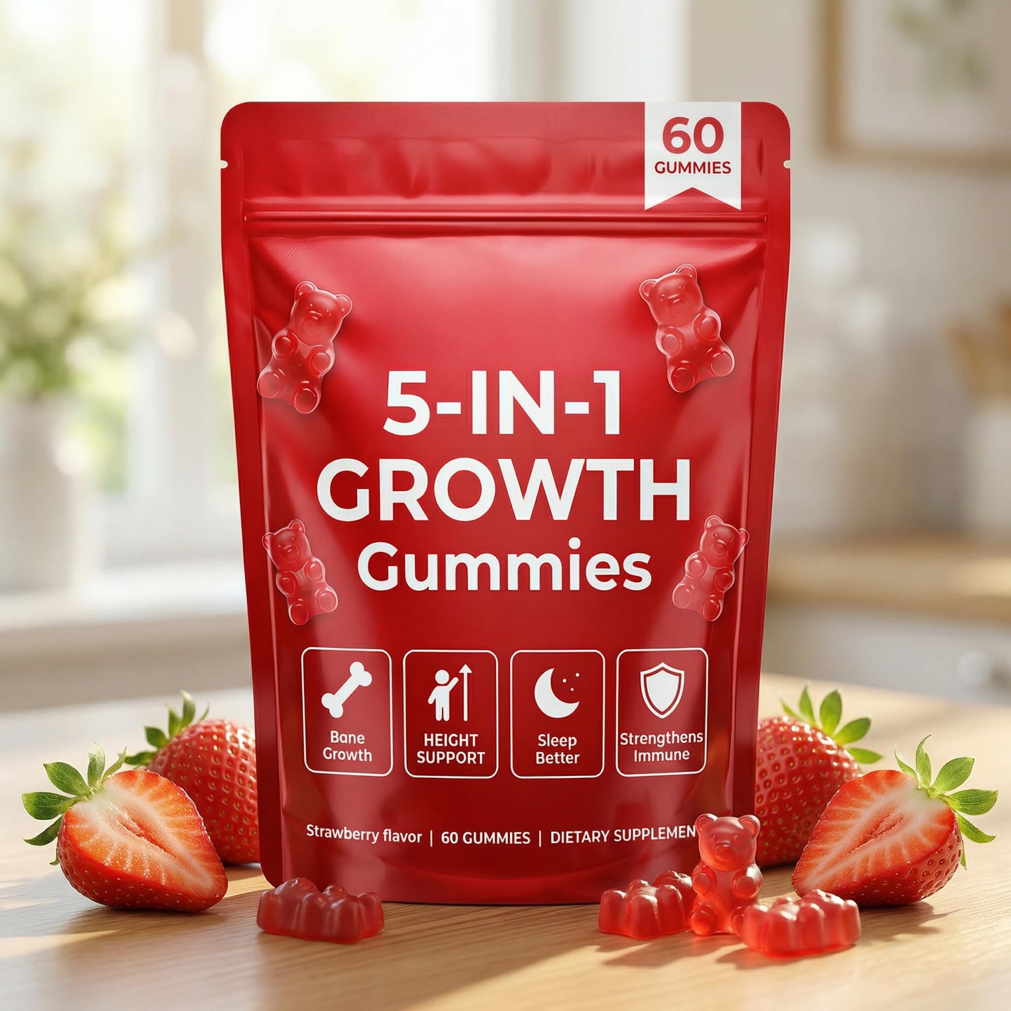 BERSEG 5-in-1 Growth Gummies Gummy 60