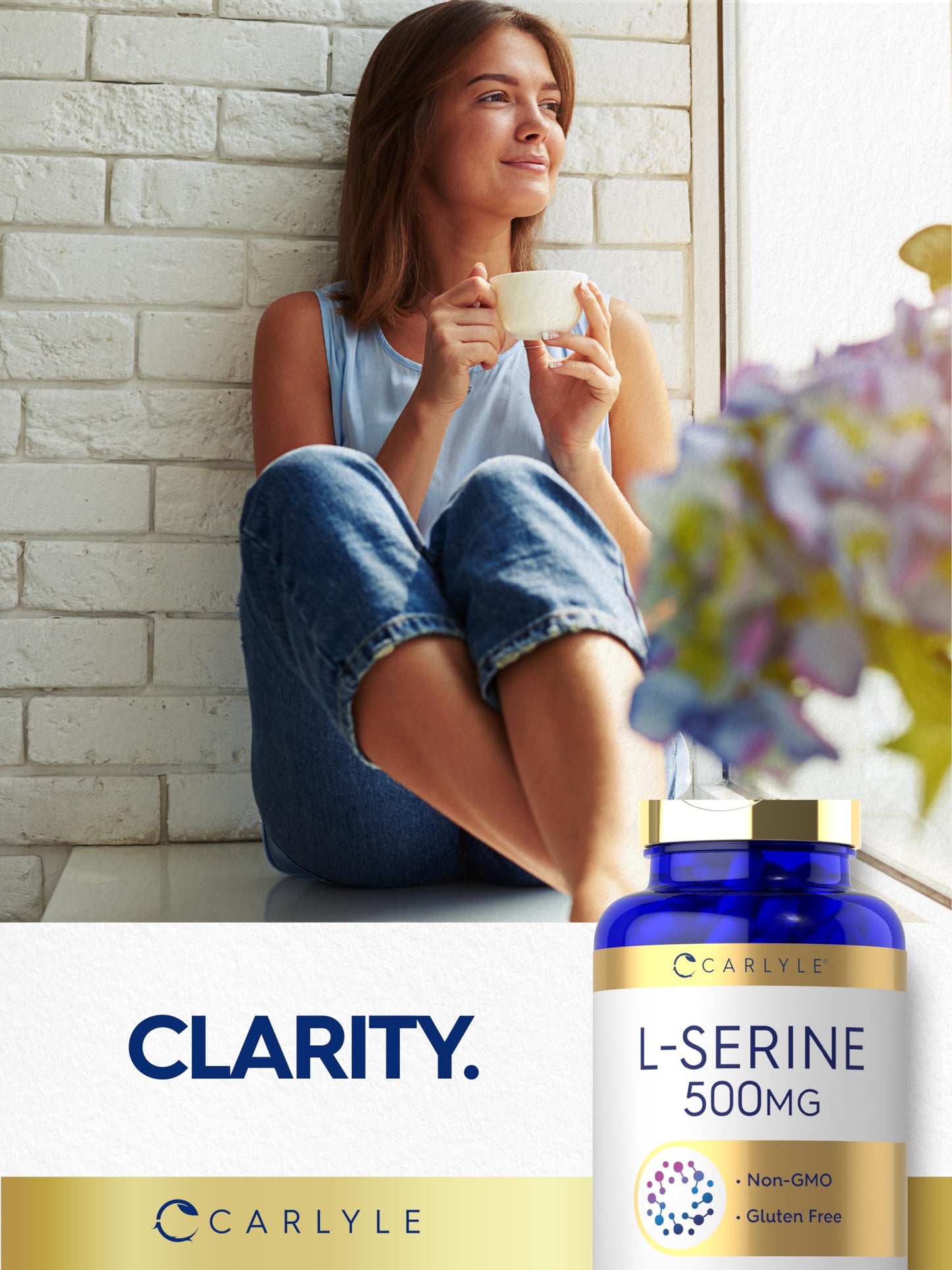 Carlyle L-Serine Capsules 500 mg, 120 Count