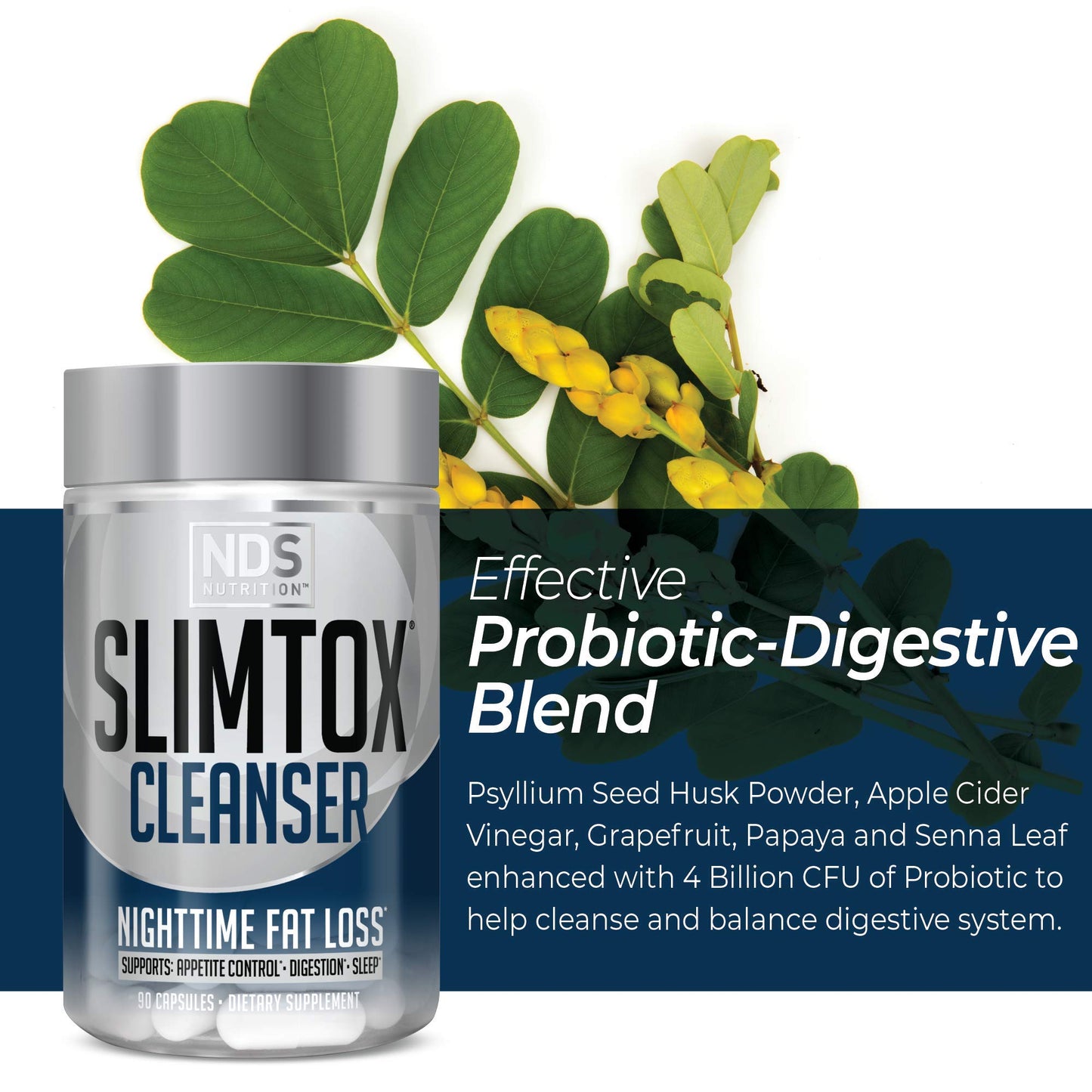 Slim-Tox NDS Nutrition Cleanser Nighttime Fat Loss Support 90 Capsules