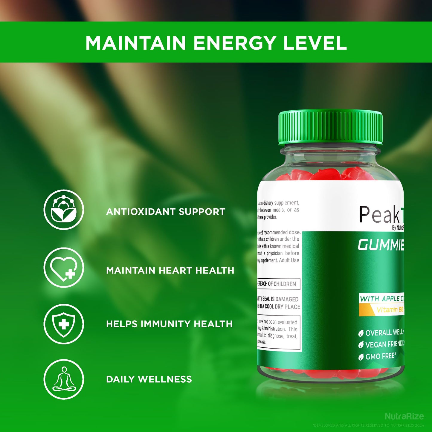 NutraRize PeakTrim Keto ACV Gummies 120 Gummies