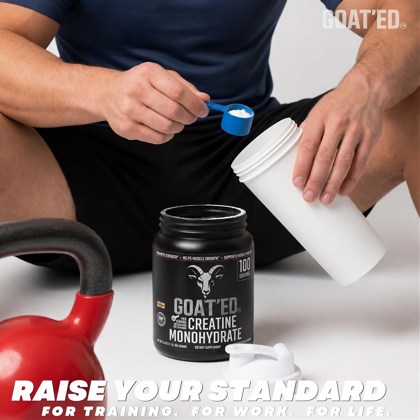 GOAT'ED Creatine Monohydrate Powder 1.1 Pound