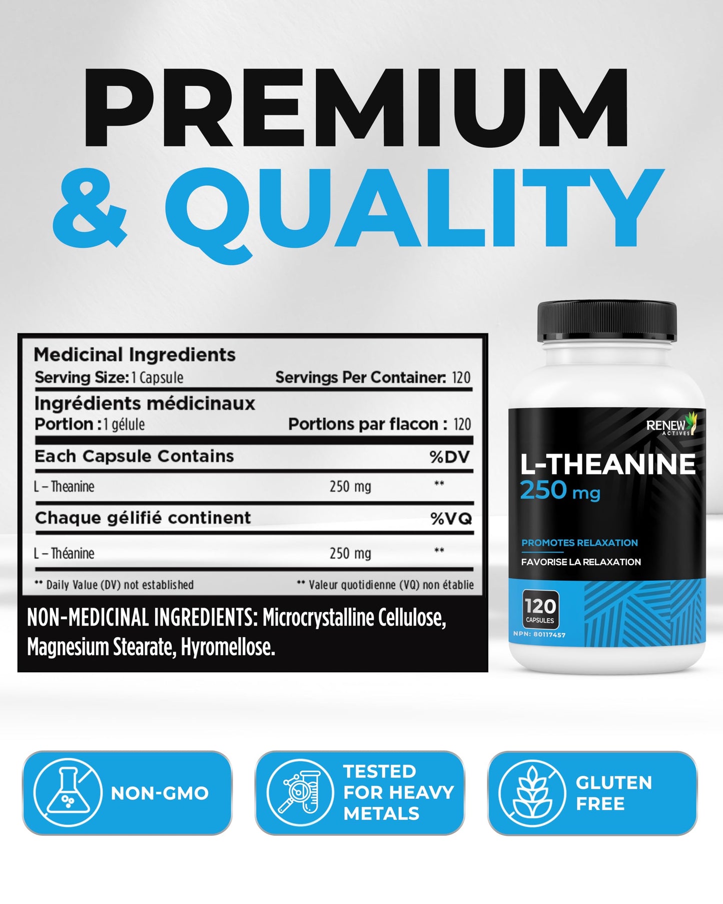 Renew Actives L-Theanine Supplements Capsules 1 Count