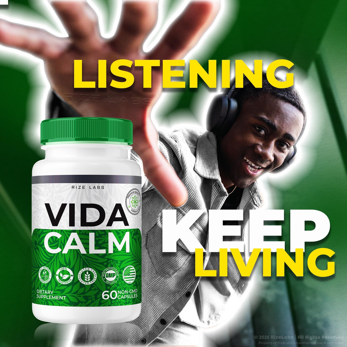 rize labs Vida Calm Advanced Formula Capsules, 120 Capsules