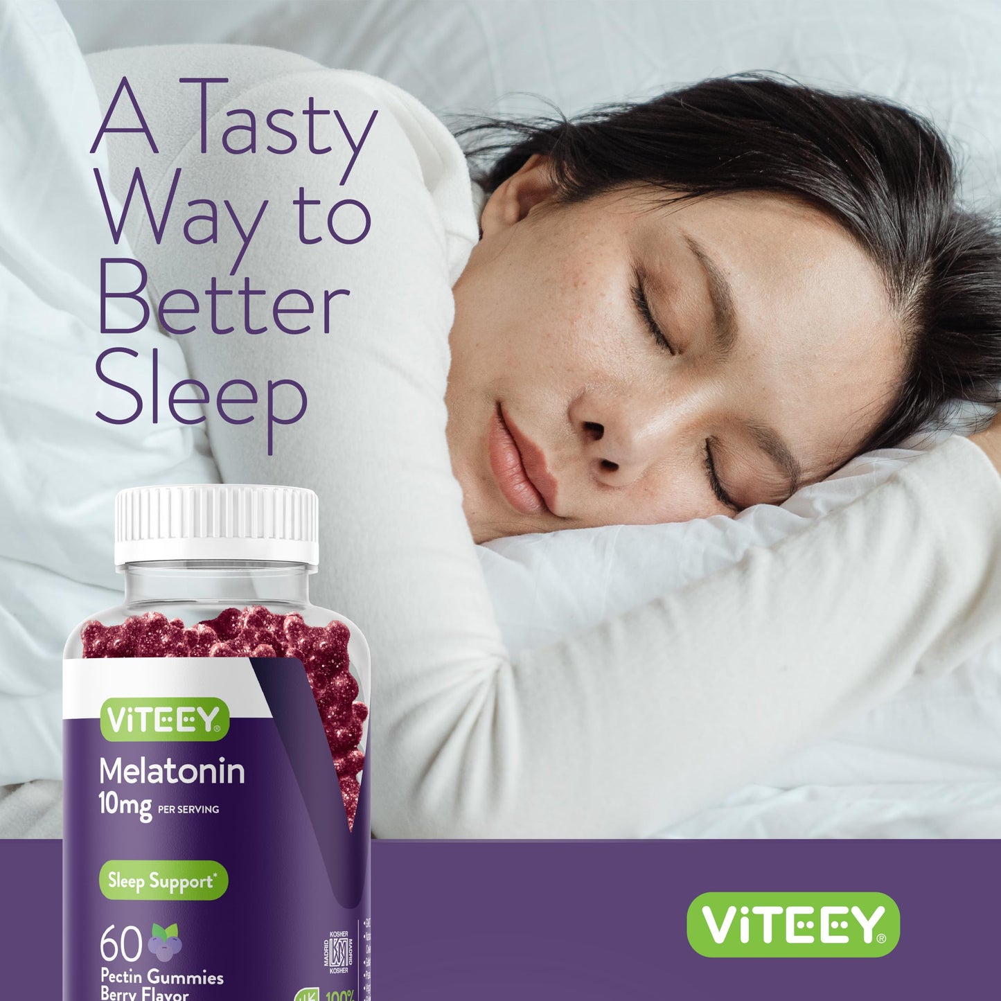 Viteey Melatonin Gummies 10mg, 60 Count