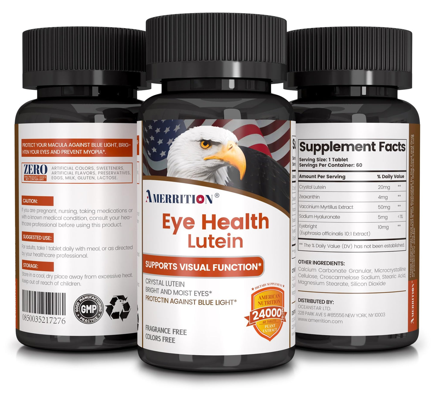 Amerrition Advanced Lutein Eye Health Supplement with Zeaxanthin, 60 Tablets