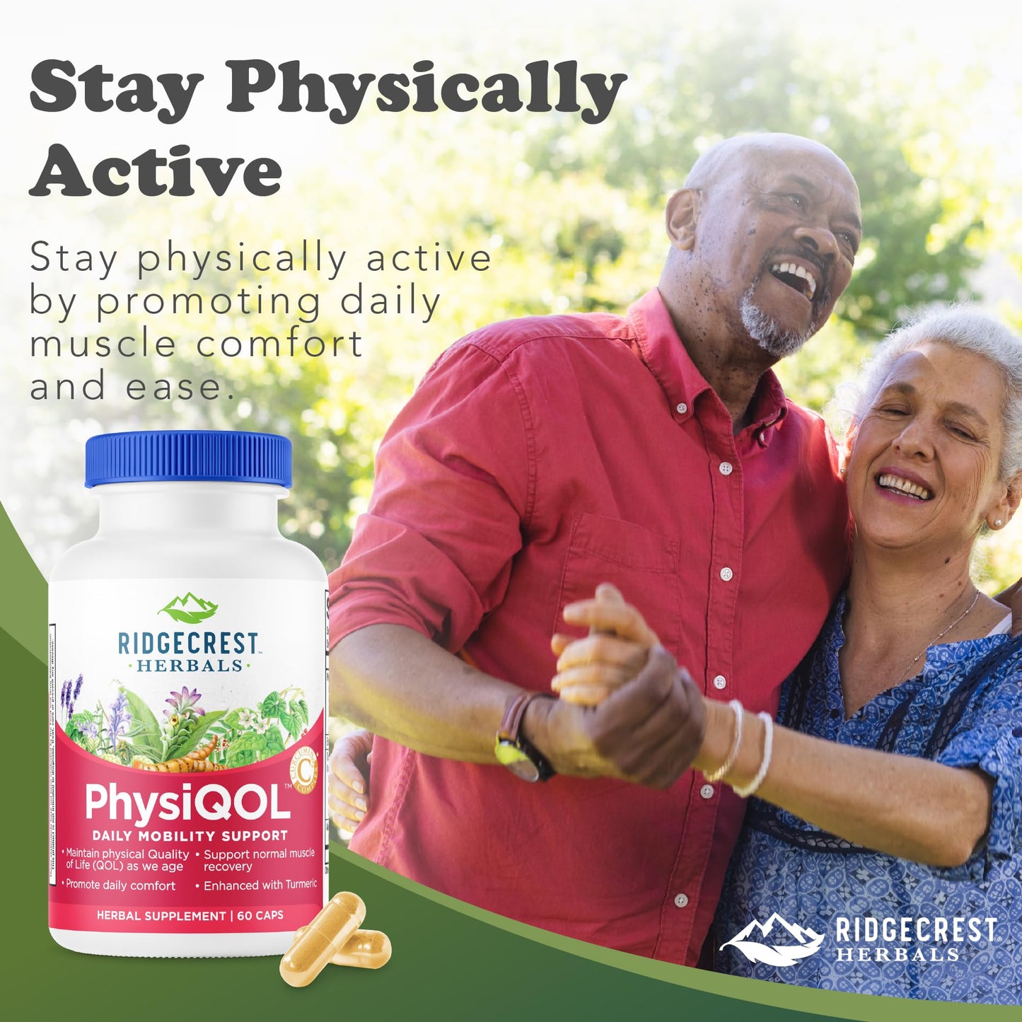 RidgeCrest Herbals PhysiQOL Turmeric Boswellia Joint Comfort Capsules 60