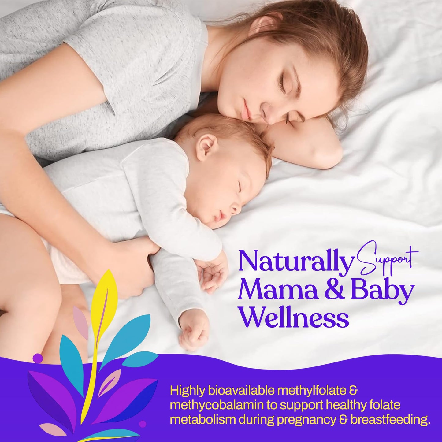 Mama's Select Methylfolate + B12 for Pregnancy & Breastfeeding – 5-MTHF Folate + Methylcobalamin – Supports Baby’s Brain Development & Healthy Folate Levels – MTHFR Friendly – Vegan 30 Capsules