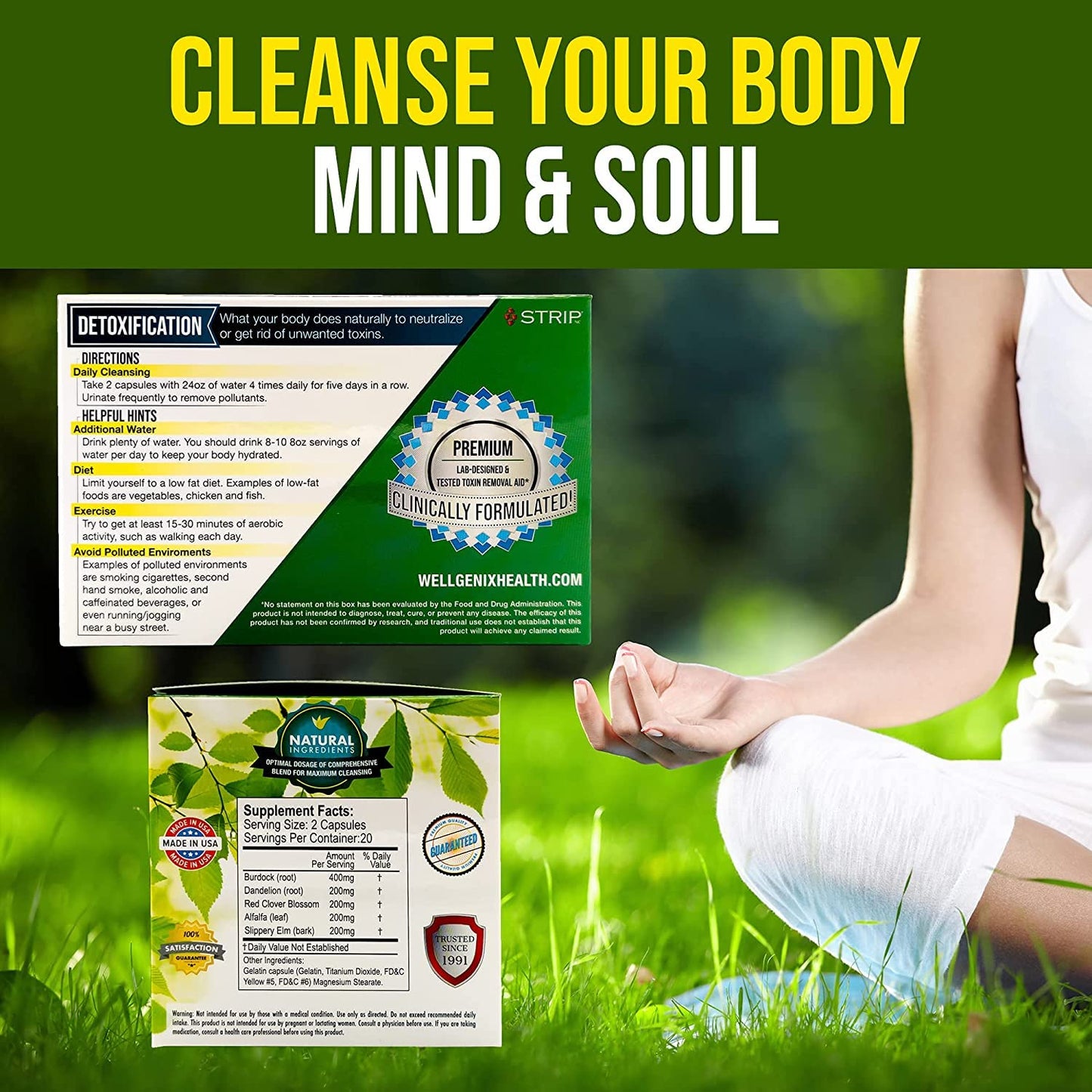 Wellgenix Strip 5 Day Detox Cleanse - Complete Body Cleanse Capsules, 40 Count