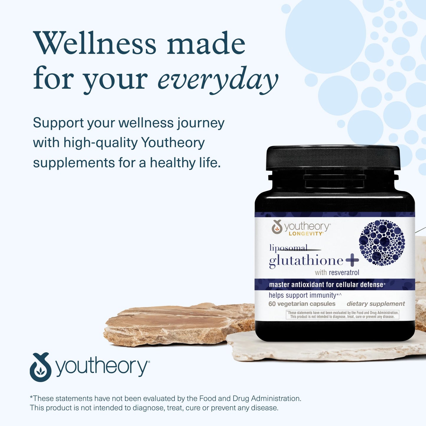 Youtheory Liposomal Glutathione with Resveratrol Capsule, 60 Count